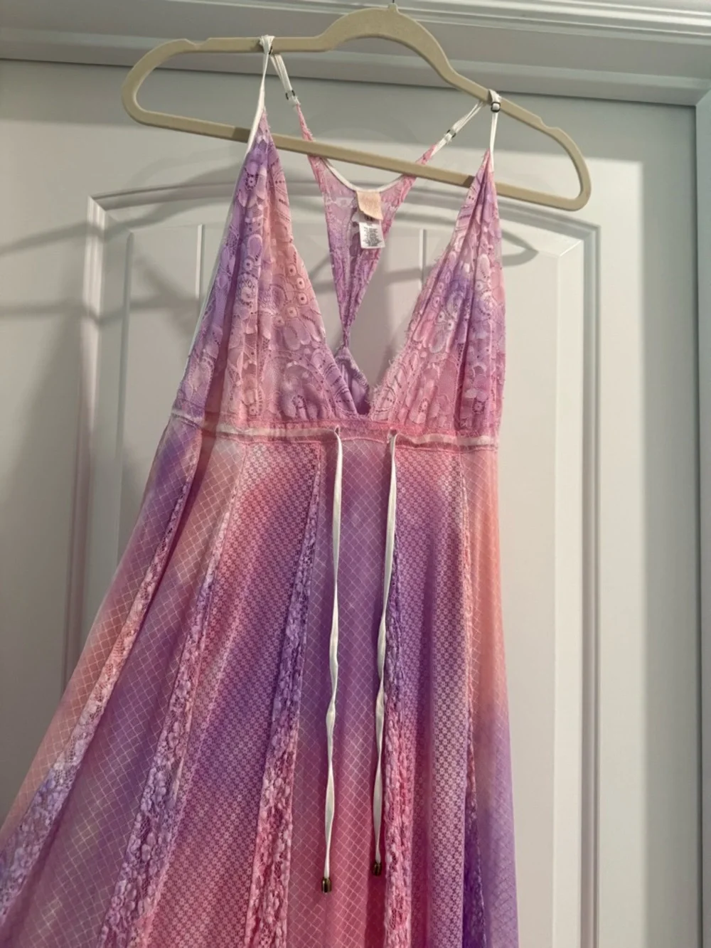 We are hah tie dye maxi dress beach dress boho dress colorful dress floral lace - Picture 4 of 8